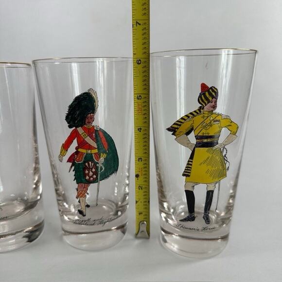 Libbey Solider Drinking Glass Tumblers w/Skinner's Horse, Highlander, Lancer VTG - Picture 4 of 16